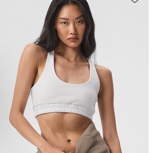 ALO Yoga White Racerback Sports Bra